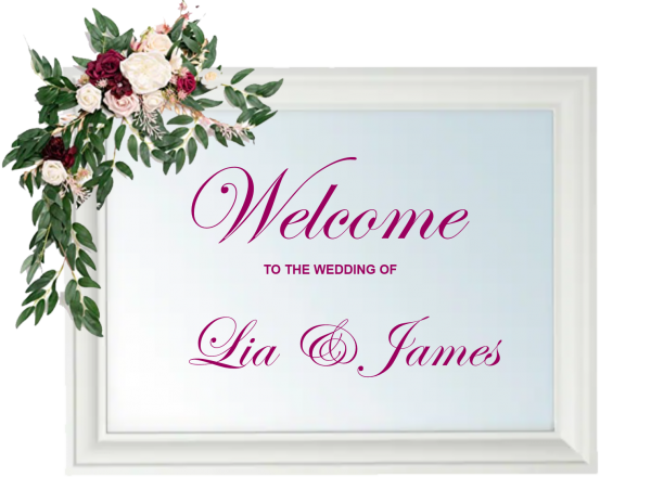 Welcome Mirror Edwardian Script Magenta